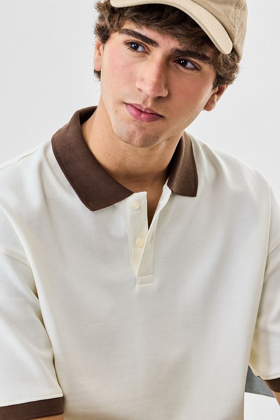 Snitch Men White Cotton Polo Neck T-Shirt - Image 3
