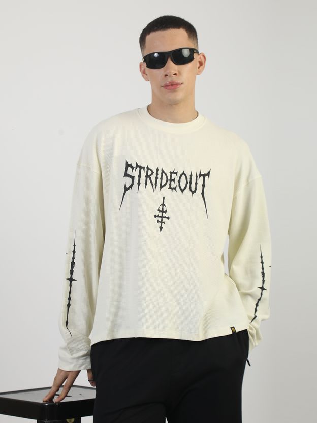 MANIAC Men White Black Printed Round Neck Cotton Blend T-Shirt - Image 2