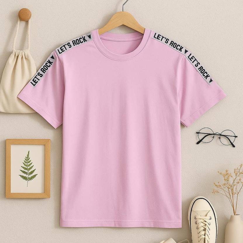 Austivo Men Printed Round Neck Cotton Blend White T-Shirt