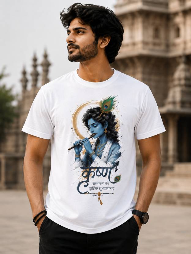 Nextzen printworks Men Graphic Print, Printed Round Neck Cotton Blend White T-Shirt