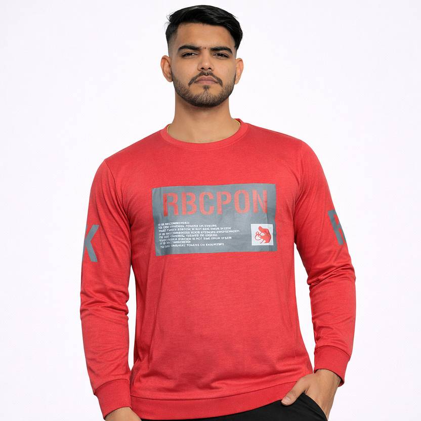 Bhadawar Creations Printed Men Round Neck Pink T-Shirt