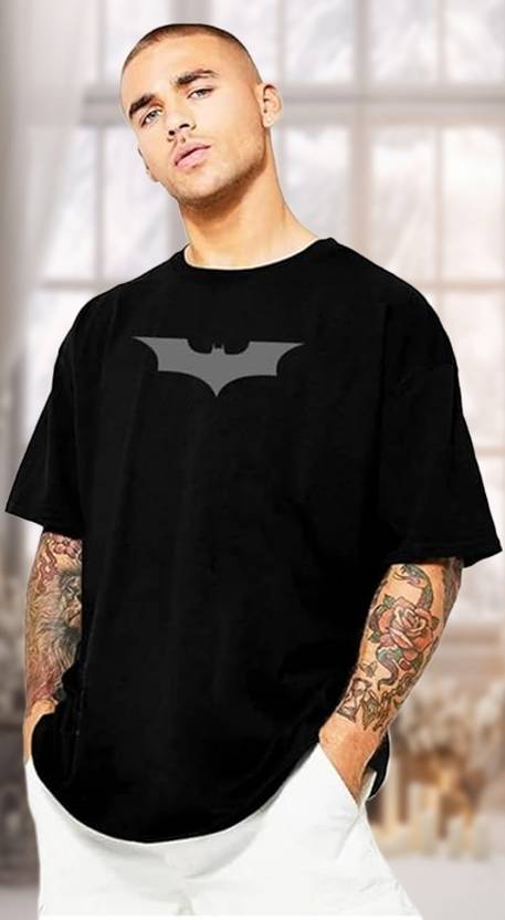 Ekom Men Printed Round Neck Pure Cotton Black T-Shirt