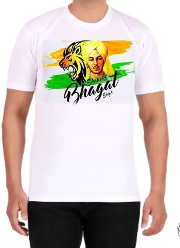 PVS TREND Men Printed Round Neck Polyester White T-Shirt