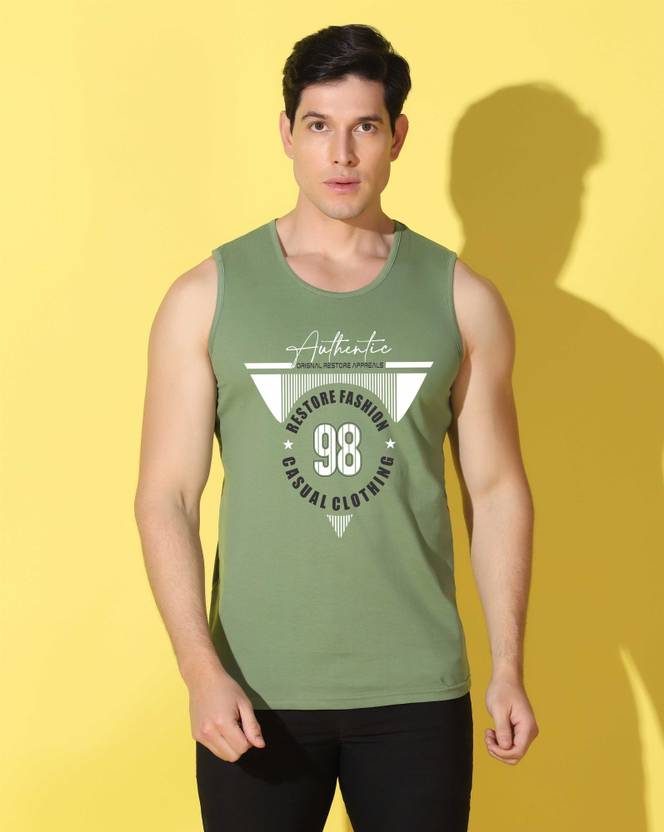 WOOSTRO Solid Men Scoop Neck Light Green T-Shirt