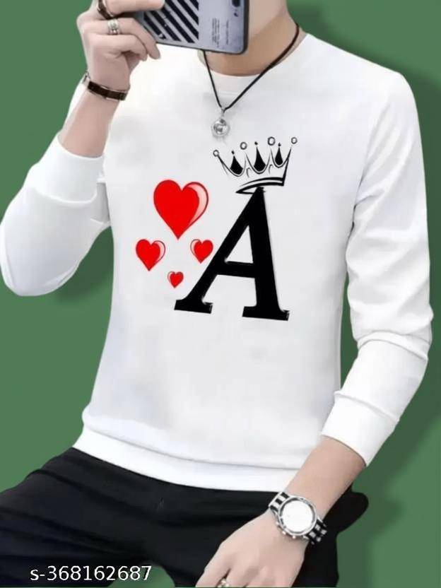 Shopaholic Men Printed Round Neck Polyester White T-Shirt