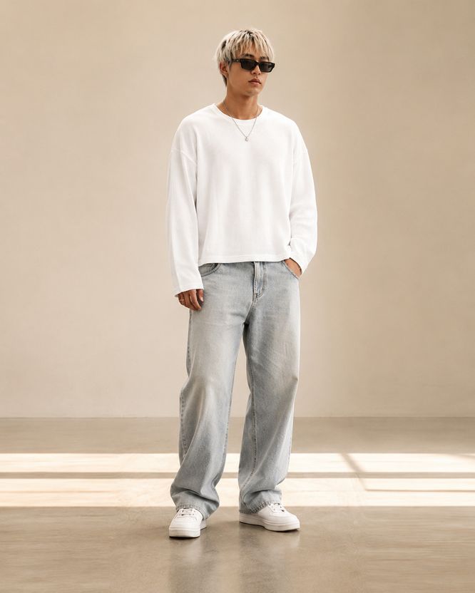NOXEN Men Pure Cotton White T-Shirt - Image 1