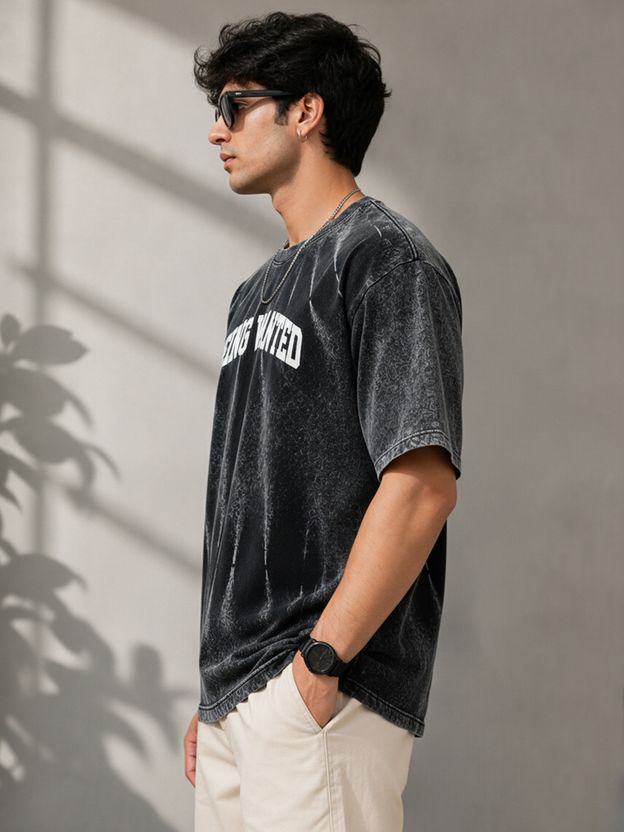 Being Wanted Men Black Cotton T-Shirt - Image 3