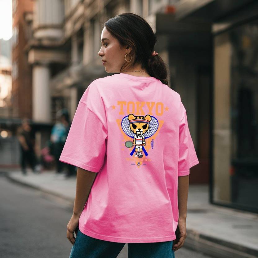 Ashkart Casual Regular Sleeves Graphic Print Women Pink Top
