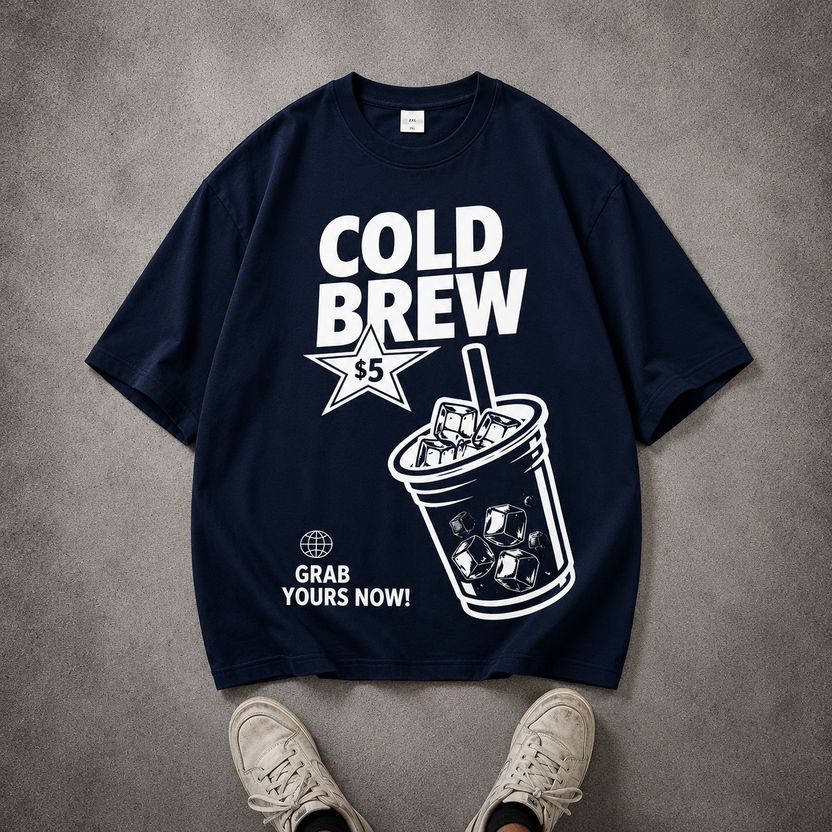 SHABIB Men Navy Blue Cotton Blend T-Shirt - Image 1