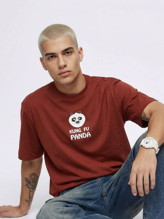 Kook N Keech Men Solid Round Neck Pure Cotton Red T-Shirt