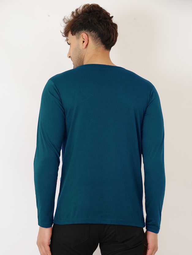 Try Men Geometric Print Blue T-Shirt - Image 5