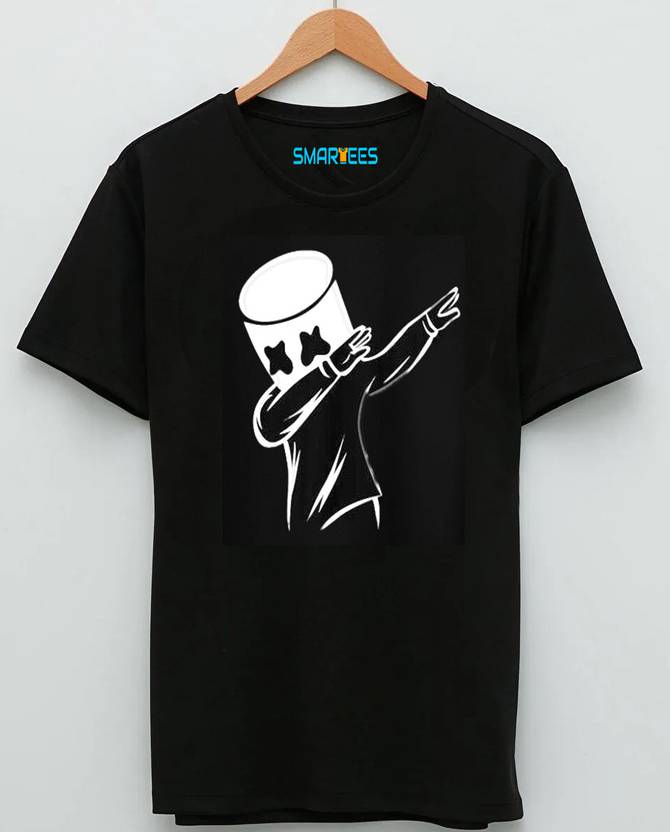 [Sizes M, L, XL] Smartees Men Printed, Typography Round Neck Cotton Blend Black T-Shirt