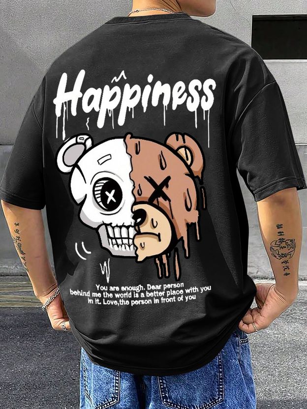Fabfashion Men Black Cotton Blend T-Shirt - Image 4