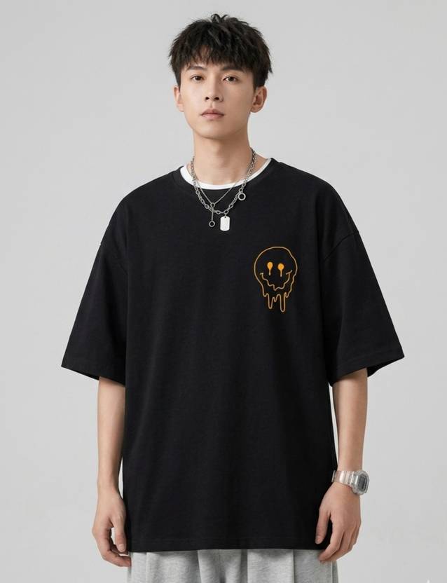 Derada plus Printed Men Round Neck Black T-Shirt