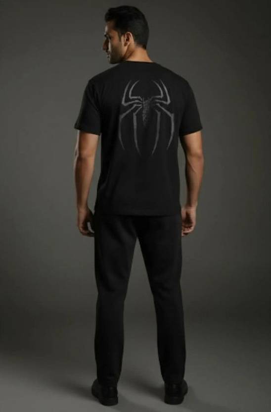 DeRaDA Printed Men Round Neck Black T-Shirt