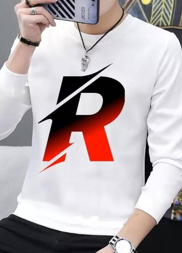 ApheFashion Men Printed Round Neck Polyester White T-Shirt