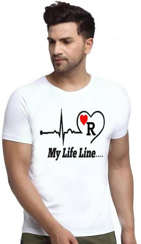 BQF Men Printed Round Neck Polyester White T-Shirt