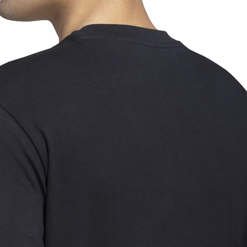 Adidas Men Black Cotton Blend T-Shirt - Image 2