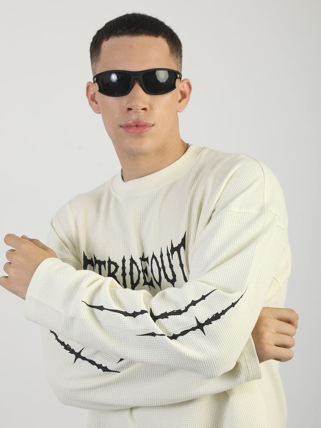 MANIAC Men White Black Printed Round Neck Cotton Blend T-Shirt - Image 4
