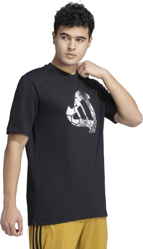 Adidas Men Black Cotton Blend T-Shirt - Image 5