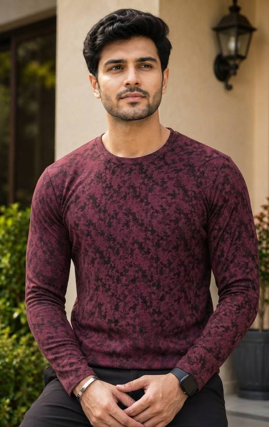 Magpy Men Printed Round Neck Cotton Blend Multicolor T-Shirt
