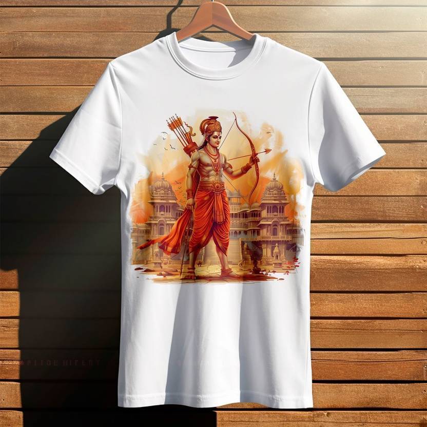 StreetWear Fashion Printed Men Round Neck White T-Shirt