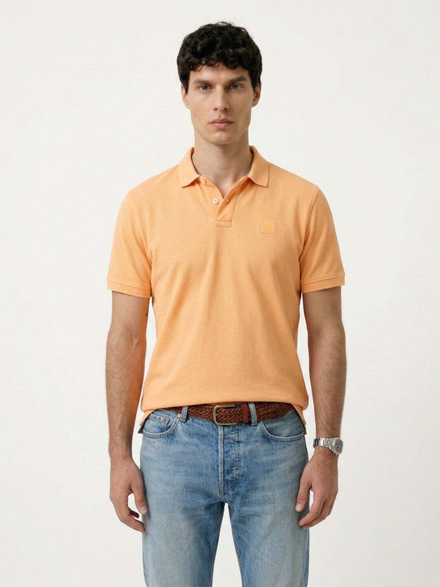 Blue Buddha Men Beige Cotton Polo T-Shirt - Image 6