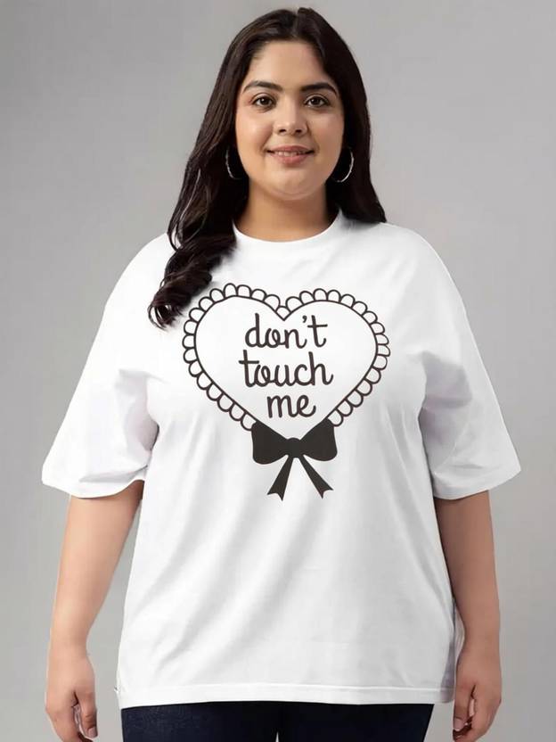 ANUBHAVGARMENT Printed Women Round Neck White T-Shirt