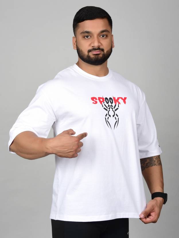 Edyssa Men Graphic Print, Typography Round Neck Pure Cotton White T-Shirt