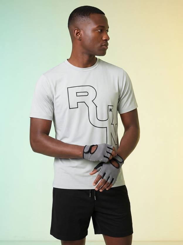 HRX by Hrithik Roshan Men Printed Round Neck Polyester White T-Shirt
