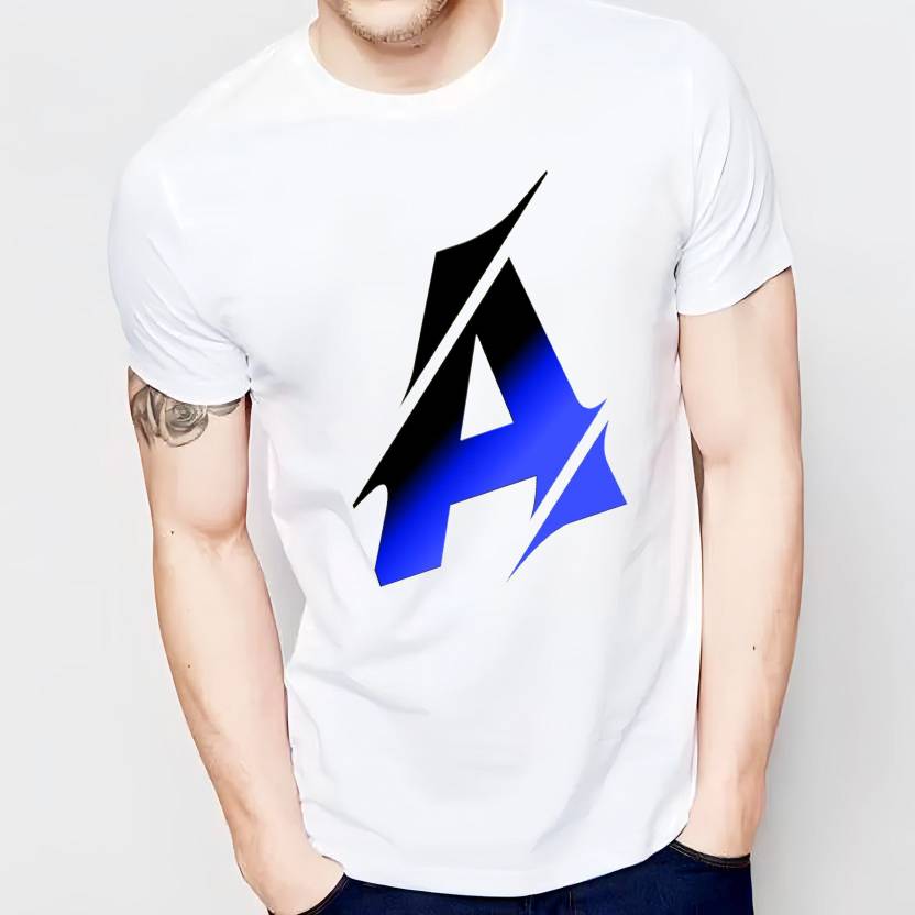 BQF Men Printed Round Neck Polyester White T-Shirt