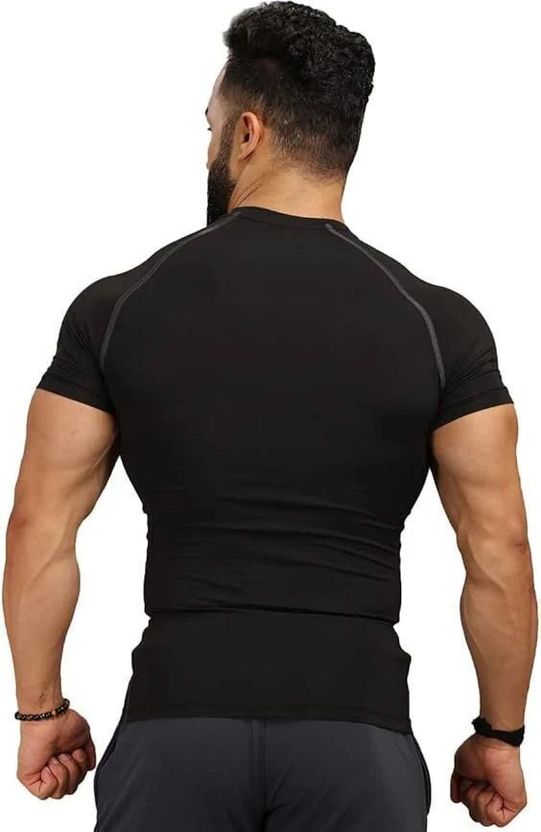 HouseOfCommon Men Black Nylon T-Shirt - Image 2