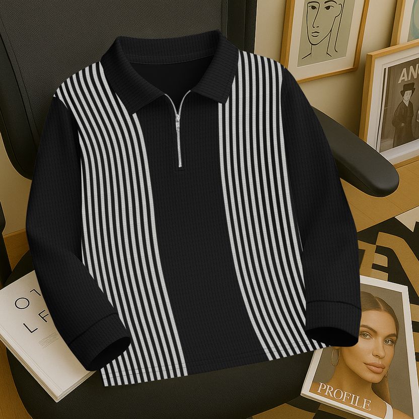 KAJARU Men Beige Zip Neck T-Shirt - Image 9