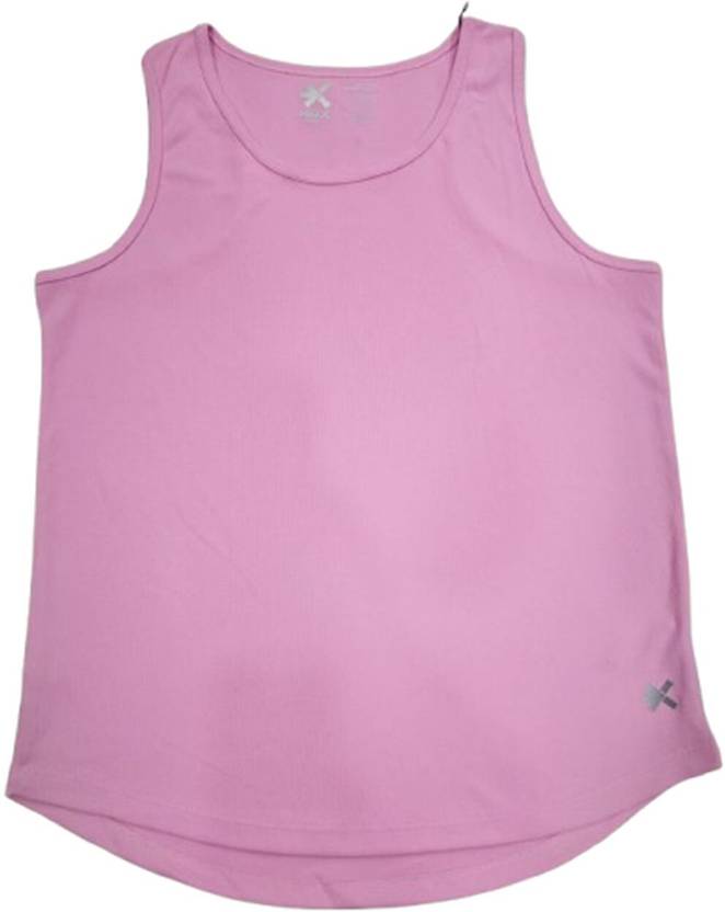 HRX by Hrithik Roshan Women Solid Round Neck Polyester Pink T-Shirt