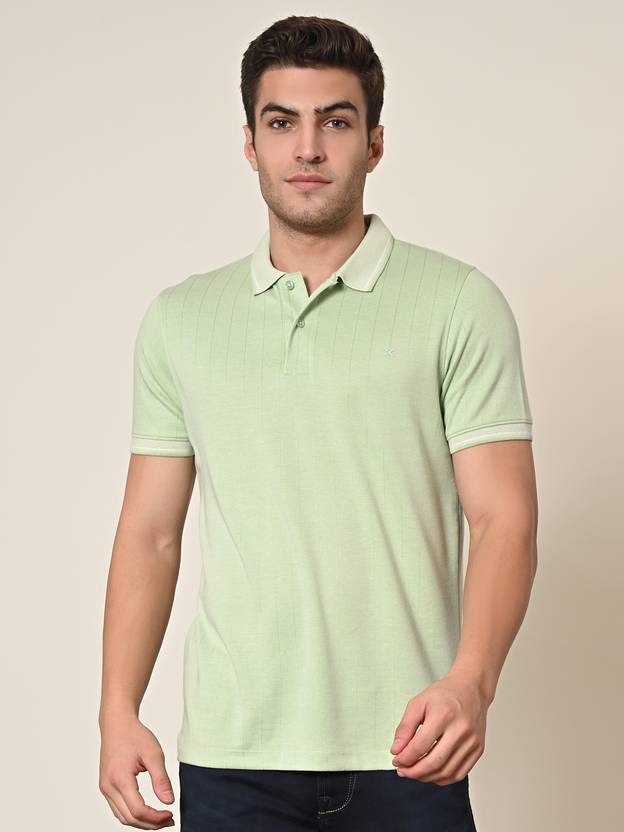 KILLER Men Solid Polo Neck Pure Cotton Green T-Shirt
