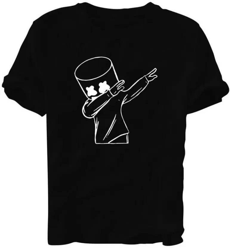 Leekan Men Printed Round Neck Polyester Black T-Shirt
