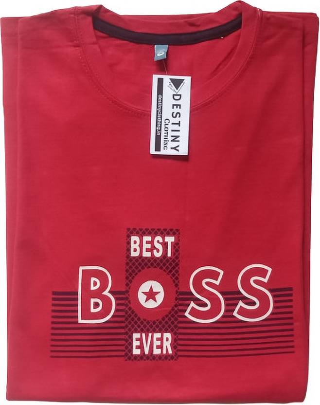 DESTINY CLOTHING Typography Men Round Neck Red TShirt Buy DESTINY
