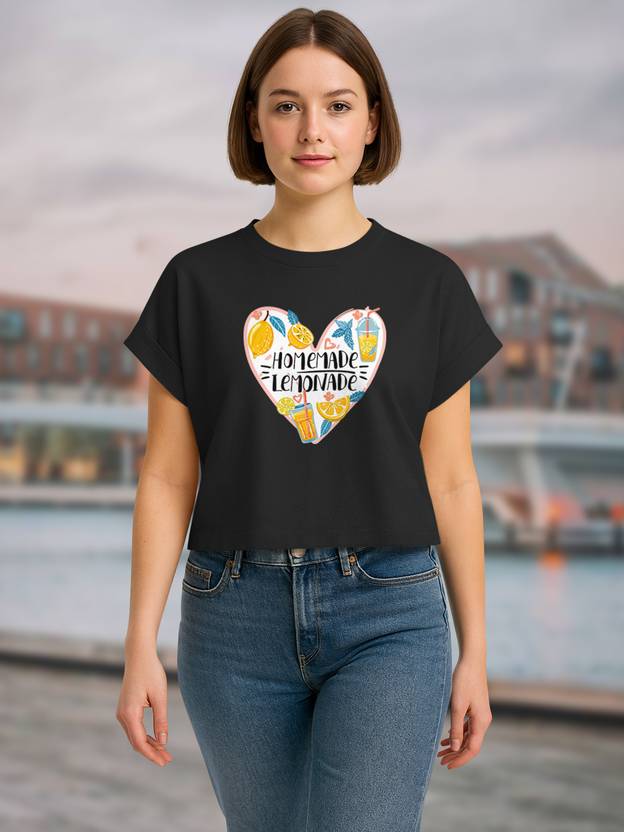 Hellcat Graphic Print Women Round Neck Black T-Shirt