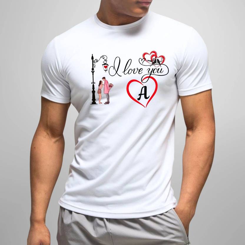 Vibrant Couple Printed, Typography Round Neck Polyester White T-Shirt