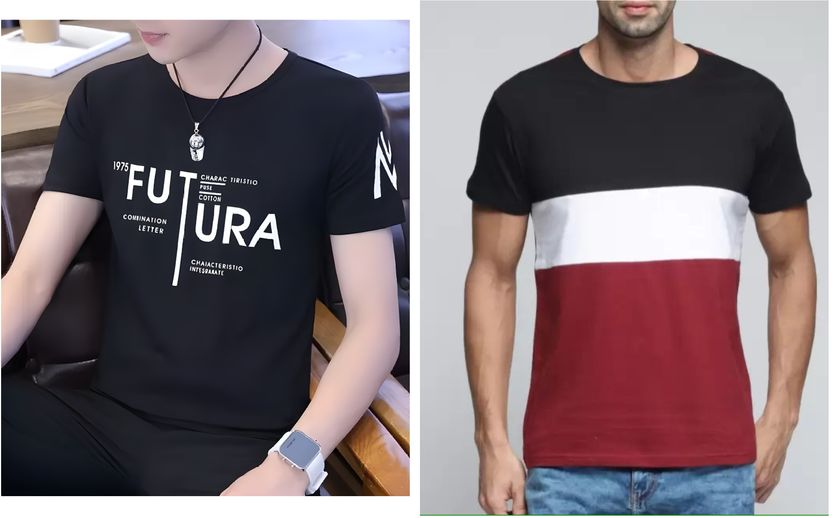 पचिरीसु Men's Multicolored Printed Round Neck T-Shirt - Image 8