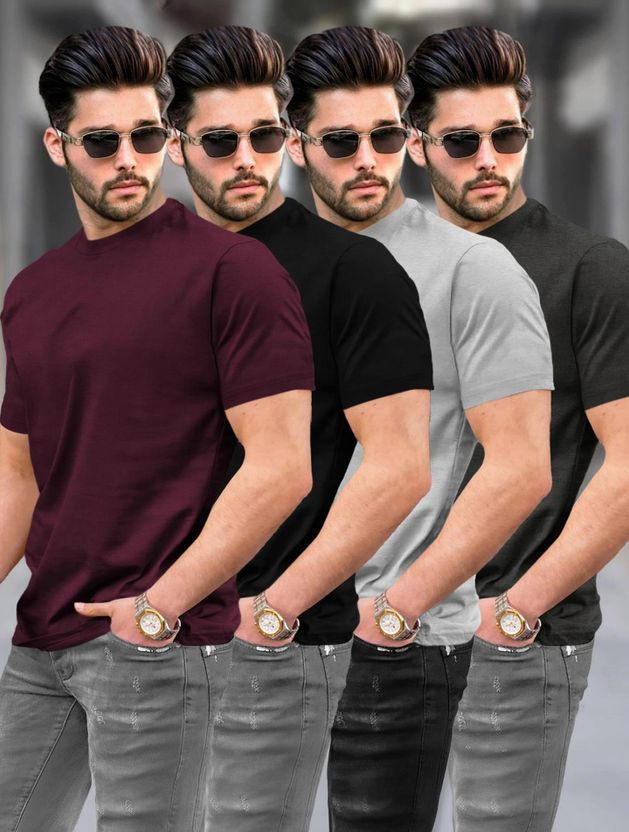 TIGERSNAKE Men's 2-Pack Round Neck Cotton Blend T-Shirts Pack of 2 - Image 9