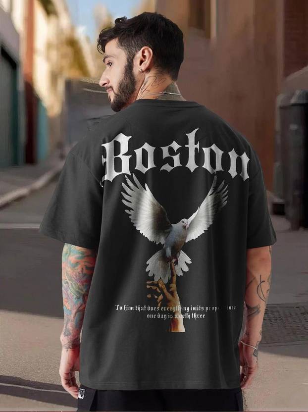 Force Printed Men Round Neck Black T-Shirt
