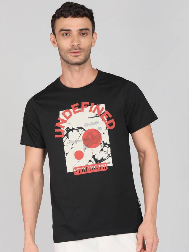 Roadster Graphic Print Men Round Neck Black T-Shirt