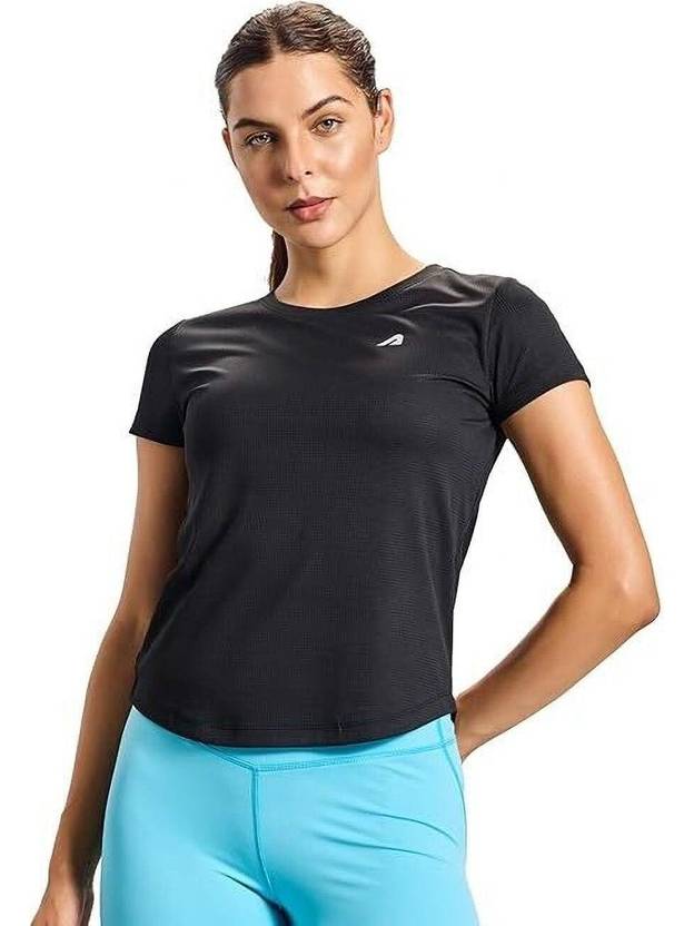 BOLDFIT Solid Women Round Neck Black T-Shirt