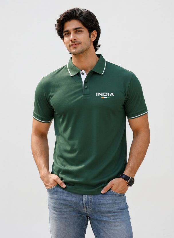robiya Men Pink Mandarin Collar T-Shirt - Image 5