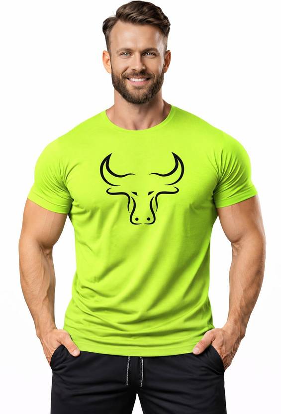 3colors Printed Men Round Neck Green T-Shirt