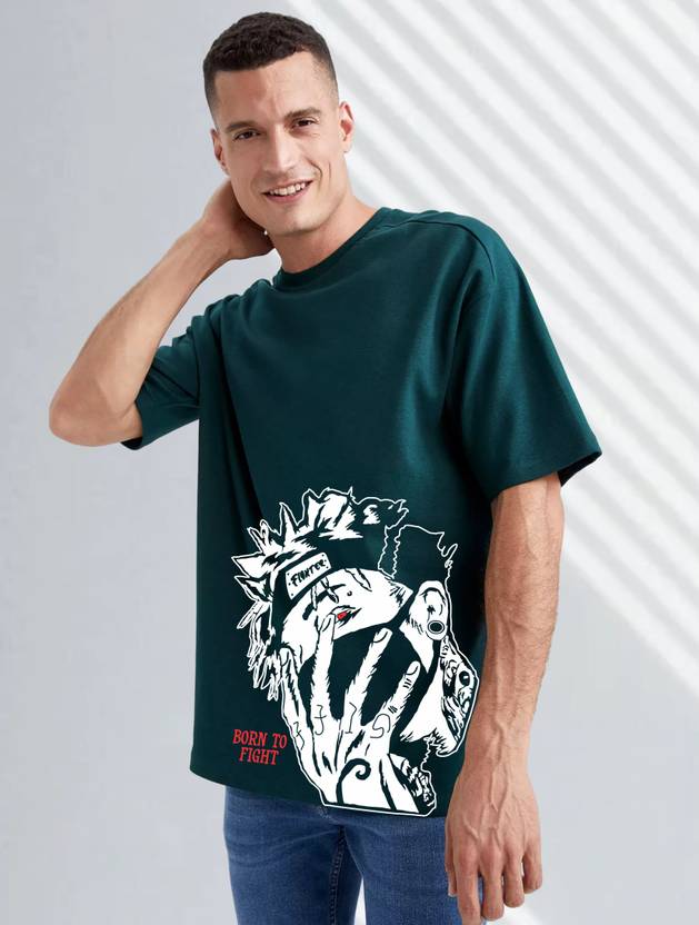 BUKKL Graphic Print, Printed Men Round Neck Green T-Shirt