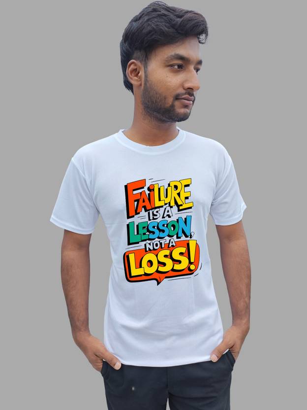 Indotri Creations Men Graphic Print, Typography, Solid Round Neck Polyester White T-Shirt