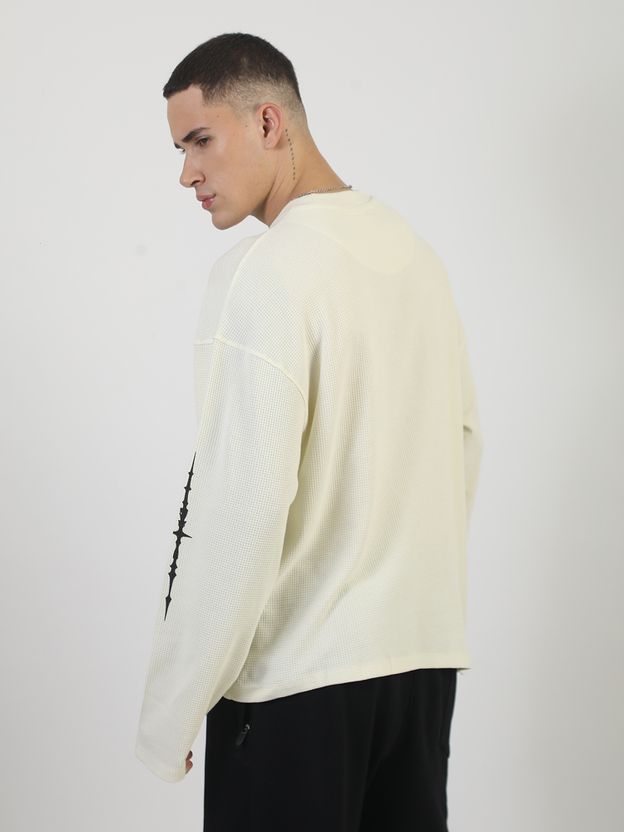 MANIAC Men White Black Printed Round Neck Cotton Blend T-Shirt - Image 5
