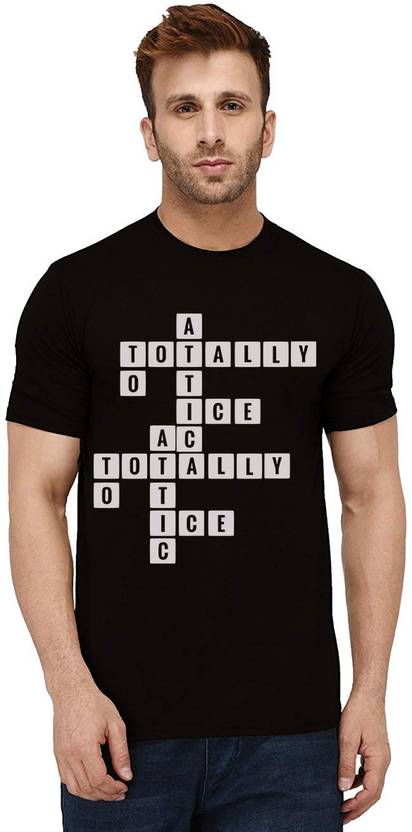 Aseria Men Printed Round Neck Pure Cotton Black T-Shirt